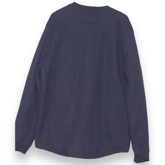 LEE Premium Select Thermal Sweater Mens L Sherpa Lined Regular Fit Henley Blue - Picture 5 of 6